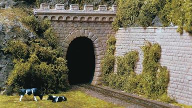 AUHAGEN 11342 — Порталы тоннеля однопутные (2 арки), 1:87