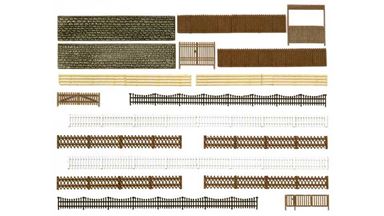 BUSCH 6017 — Заборы, стены и ворота (~2000 мм), 1:87