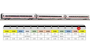 PIKO 58586 — Пассажирский состав BR 412 «ICE 4» (3 вагона), H0, VI, DB AG