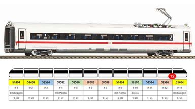 PIKO 58582 — Пассажирский вагон с пантографом 2 кл. «ICE 4», H0, VI, DB AG