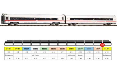 PIKO 58580 — Пассажирский состав BR 412 «ICE 4» (2 вагона), H0, VI, DB AG