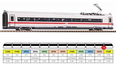 PIKO 58592 — Пассажирский вагон «ICE 4» 2 кл. с пантографом, H0, VI, DB AG