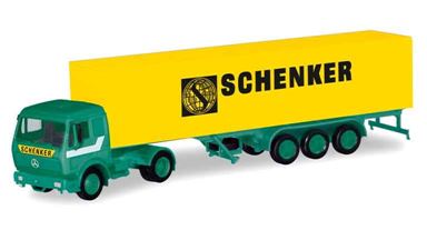 HERPA 310949 — Автомобиль Mercedes-Benz® S с полуприцепом «Schenker», 1:87, 1965—1990