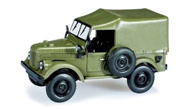 HERPA 024792 — Автомобиль повышенной проходимости ГАЗ 69 (серый тент), 1:87, 1952—1972, СССР