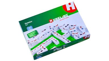 HUBELINO 499943 — Домино на пластине «Мир животных» (1 пластина 35 кубиков), сделано в Германии