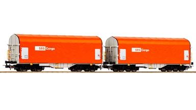 PIKO 58292 — Платформы крытые брезентом «SBS Cargo» (2 вагона), H0, VI, VKS