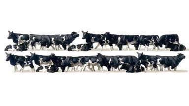 PREISER 14408 — Коровы черно-белые (30 фигурок животных), 1:87