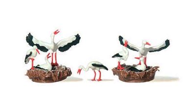 MERTEN 0210764 — Аисты с гнездом на колесе повозки (набор фигурок), 1:87
