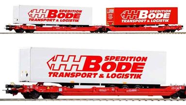 PIKO 24625 — Платформы T3000e с полуприцепами «Bode-Spedition» (2 вагона), H0, VI, DB AG