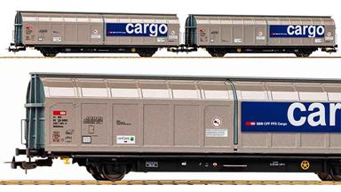 PIKO 28309 — Вагоны с раздвижными стенками Hbbillnss (2 шт.) «Cargo», H0, VI, CH-SBBC