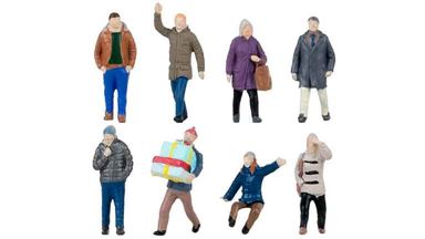 FALLER 151711 — Туристы в зимней одежде (8 фигурок), 1:87