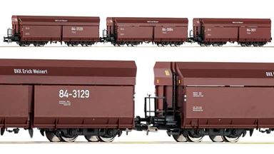 PIKO 28329 — Вагоны-хопперы Fad6770 «BKK» (3 вагона), H0, IV, DR