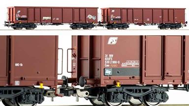 PIKO 28310 — Полувагоны Eaos с граффити (2 вагона), H0, VI, FS