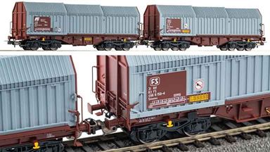 PIKO 28308 — Платформы с телескопической крышей Shimmns (2 вагона), H0, IV, FS