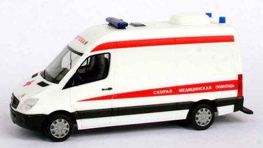 HERPA 900225 — Автофургон Mercedes-Benz® Sprinter скорой помощи «Детская», 1:87, Россия