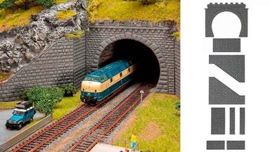 FALLER 120578 — Порталы тоннеля двухпутные с откосами (2 арки), 1:87, 1880—1920