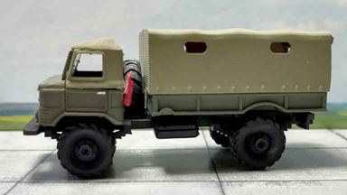 RUSAM-GAZ-66-16-090 — Автомобиль ГАЗ-66 (кабина и кузов тент хаки), 1:87, 1964—1999, СССР