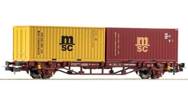 PIKO 27750 — Фитинговая платформа с 2 × 20" контейнерами «MSC», H0, V, FS